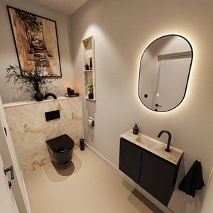 Mondiaz TURE-DLUX 60cm toiletmeubel Urban. EDEN wastafel Frappe positie midden. Met 1 kraangat. TUREDX60URBM1FRA