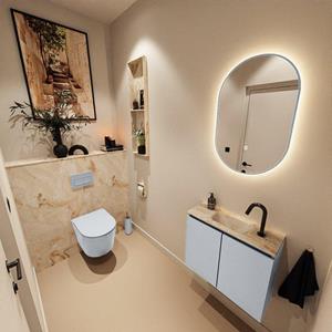 Mondiaz TURE-DLUX 60cm toiletmeubel Clay. EDEN wastafel Frappe positie midden. Met 1 kraangat. TUREDX60CLAM1FRA