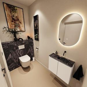 Mondiaz TURE-DLUX 60cm toiletmeubel Talc. EDEN wastafel Lava positie rechts. Zonder kraangat. TUREDX60TALR0LAV