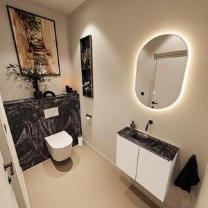 Mondiaz TURE-DLUX 60cm toiletmeubel Talc. EDEN wastafel Lava positie midden. Zonder kraangat. TUREDX60TALM0LAV