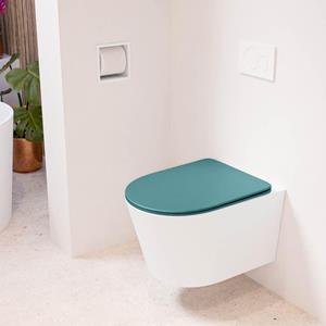 Mondiaz LAVIE wandclosetpack - 36x53cm - diepspoel - rimless - Talc (offwhite) - softclose - quick-release - toiletzitting - Smag (blauw) LAVIEsetTalSma