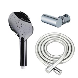 Fortifura Calvi Handdoucheset - Ø12 - rond - 3 straalsoorten - met houder - met gladde slang - 150cm - chroom SW496814/SW720564/SW706209