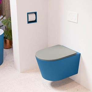 Mondiaz LAVIE wandclosetpack - 36x53cm - diepspoel - rimless - Jeans (blauw) - softclose - quick-release - toiletzitting - Smoke (grijs) LAVIEsetJeaSmo