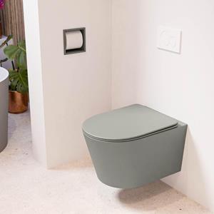 Mondiaz LAVIE wandclosetpack - 36x53cm - diepspoel - rimless - Smoke (grijs) - softclose - quick-release - toiletzitting - Smoke (grijs) LAVIEsetSmoSmo