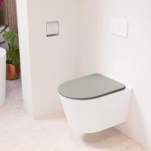 Mondiaz LAVIE wandclosetpack - 36x53cm - diepspoel - rimless - Talc (offwhite) - softclose - quick-release - toiletzitting - Smoke (grijs) LAVIEsetTalSmo