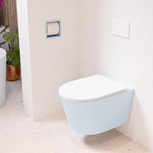 Mondiaz LAVIE wandclosetpack - 36x53cm - diepspoel - rimless - clay (blauw) - softclose - quick-release - toiletzitting - Talc (offwhite) LAVIEsetClaTal
