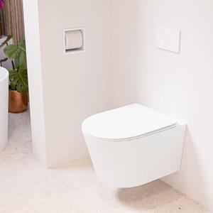 Mondiaz LAVIE wandclosetpack - 36x53cm - diepspoel - rimless - Talc (offwhite) - softclose - quick-release - toiletzitting - Talc (offwhite) LAVIEsetTalTal