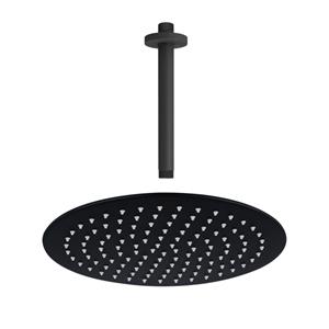 Fortifura Calvi Hoofddouche - 25cm - rond - plafondarm 20cm - zwart mat SW720553/SW377853