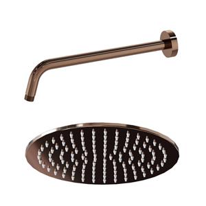 Fortifura Calvi Hoofddouche - 25cm - rond - wandarm 35cm - Geborsteld koper PVD (Koper) SW970041/SW970043