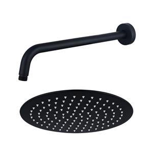 Fortifura Calvi Hoofddouche - 25cm - rond - wandarm 35cm - mat zwart SW720553/SW720560