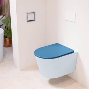 Mondiaz LAVIE wandclosetpack - 36x53cm - diepspoel - rimless - clay (blauw) - softclose - quick-release - toiletzitting - Jeans (blauw) LAVIEsetClaJea