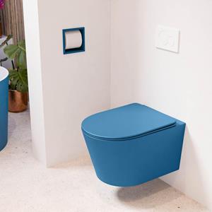 Mondiaz LAVIE wandclosetpack - 36x53cm - diepspoel - rimless - Jeans (blauw) - softclose - quick-release - toiletzitting - Jeans (blauw) LAVIEsetJeaJea