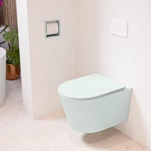 Mondiaz LAVIE wandclosetpack - 36x53cm - diepspoel - rimless - Greey (grijs) - softclose - quick-release - toiletzitting - Greey (grijs) LAVIEsetGreGre