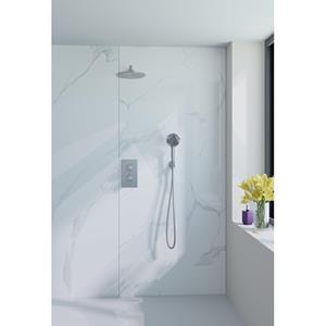 Fortifura Calvi Inbouw Regendoucheset - thermostatisch - wandarm - 25cm hoofddouche - ronde handdouche - gladde doucheslang - chroom SW496814/SW721166/SW542643/SW720559/SW720552/SW767