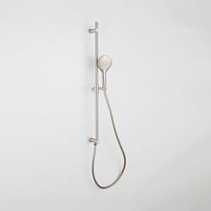 Fortifura Calvi Glijstangset - geïntegreerde wandaansluitbocht - doucheslang glad- ronde handdouche - Geborsteld RVS PVD (RVS) SW1111529/SW728177//SW799447