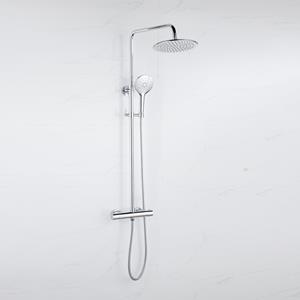 Fortifura Calvi Regendoucheset - thermostatisch - 30cm hoofddouche - metalen slang - ronde handdouche - chroom SW1159497 SW1139119 SW496814