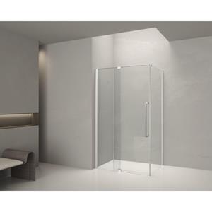 Aqua Vista Taviano Cuadra Zijwand - 100x200cm - incl. montageset - geborsteld rvs SW1209637/SW1209687
