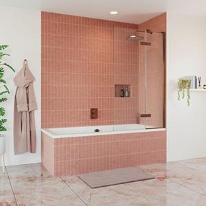 Crosswater Optix 10 Badwand - 90x150cm - 2-delig - links - 180graden - geborsteld brons OXBDHBZC0900L