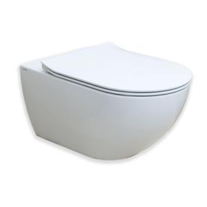 Royal Plaza Belbo wandcloset - 55cm - cycloneflush - zonder spoelrand - met toiletzitting - glans wit SW1127064 / SW1075538