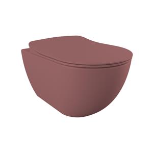 Creavit Hangend Toiletset - 35.3x51cm - spoelrandloos - met zitting - berry SW1152751/SW1152753