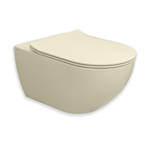 Royal Plaza Belbo wandcloset - 55cm - cycloneflush - zonder spoelrand - met toiletzitting - zand SW1127060 / SW1075545