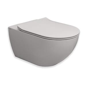 Royal Plaza Belbo wandcloset - 55cm - cycloneflush - zonder spoelrand - met toiletzitting - cement SW1127070 / SW1075540