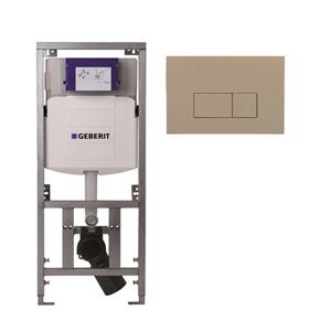 Geberit/Burda Geberit Inbouwreservoir - UP320 - QeramiQ push bedieningsplaat - dualflush - rechthoekige knoppen - kunststof taupe SW1102379 0701131