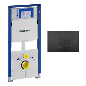 Geberit Duofix Element - UP 320 - QeramiQ push bedieningsplaat - wand 112cm - ronde knoppen - kunststof zwart mat SW706188 0700090