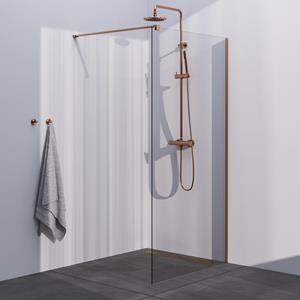 Brauer Copper Season Inloopdouche - helder glas - 100x200cm - koper geborsteld GS-ISMP1H100200GK
