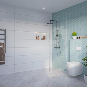 Fortifura Galeria Inloopdouche - helder glas - 80x200cm - 8mm - nano - blind inbouw profiel SW797914 SW1102415