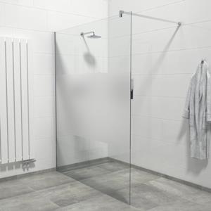 Saniclass Bellini Inloopdouche - 140x200cm - veiligheidsglas - helder glas matte band - anti kalk - chroom WR140-C/NFF
