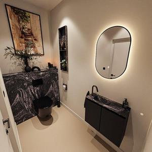 Mondiaz TURE-DLUX 60cm toiletmeubel Urban. EDEN wastafel Lava positie links. Met 1 kraangat. TUREDX60URBL1LAV