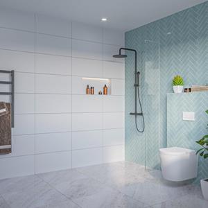 Fortifura Galeria Inloopdouche - helder glas - 180x200cm - 8mm - nano - blind inbouw profiel SW797920 SW1102415