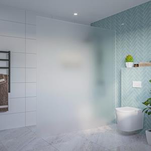 Fortifura Galeria Inloopdouche - mat glas - 180x200cm - 8mm - nano - blind inbouw profiel SW797933 SW1102415