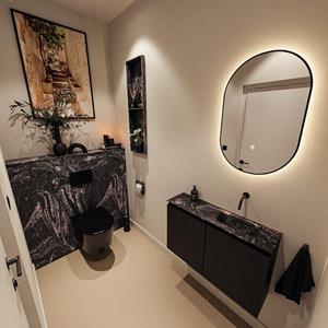 Mondiaz TURE-DLUX 80cm toiletmeubel Urban. EDEN wastafel Lava positie rechts. Zonder kraangat. TUREDX80URBR0LAV