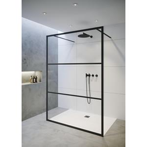 Riho Grid Douchewand - 200x90cm - zwart G004029121