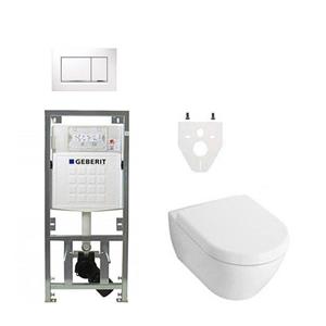 Villeroy & Boch Villeroy Boch Subway 2.0 DirectFlush Toiletset - softclose - geberit reservoir - bedieningsplaat wit chroom sigma30 - wit 0701131/0124060/ga26028/sw61798/