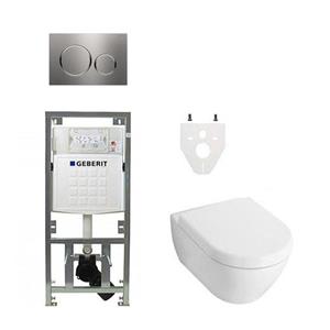 Villeroy & Boch Villeroy Boch Subway 2.0 DirectFlush Toiletset - geberit reservoir - softclose - bedieningsplaat sigma20 - RVS 0701131/0124060/ga26028/sw53748/