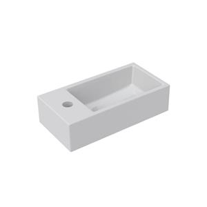 Riho Livit Tiny Wash fontein - 41x20.5x10.5cm - kraangat links - kunstmarmer wit W012002005