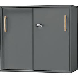 Schäfer Shop Select Start Off Schuifdeurkast hout, 2 OH, afsluitbaar, B 800 x D 420 x H 726 mm, hout, grafiet