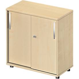 Schäfer Shop Select Schuifdeurkast LOGIN, 2 ordnerhoogten, B 800 x D 420 x H 744 mm, esdoornpatroon/esdoornpatroon