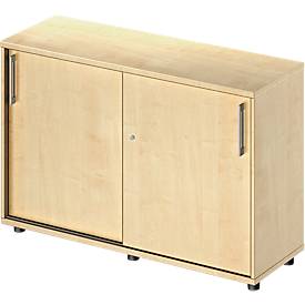 Schäfer Shop Genius Schuifdeurkast TETRIS WOOD, 2 ordnerhoogten, B 1200 mm, hoogte incl. glijders, esdoornpatroon