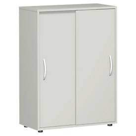 Schuifdeurkast PALENQUE, 3 ordnerhoogten, B 800 x D 400 x H 1104 mm, lichtgrijs