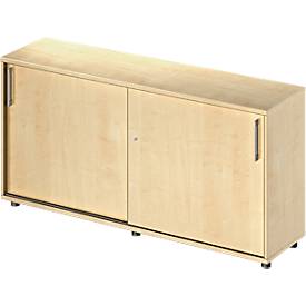 Schäfer Shop Genius Schuifdeurkast TETRIS WOOD, 2 ordnerhoogten, B 1600 mm, hoogte incl. glijders, esdoornpatroon