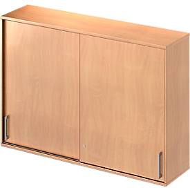 Schäfer Shop Genius Opzetkast met schuifdeuren TETRIS WOOD, 3 ordnerhoogten, B 1600 mm, beukenpatroon