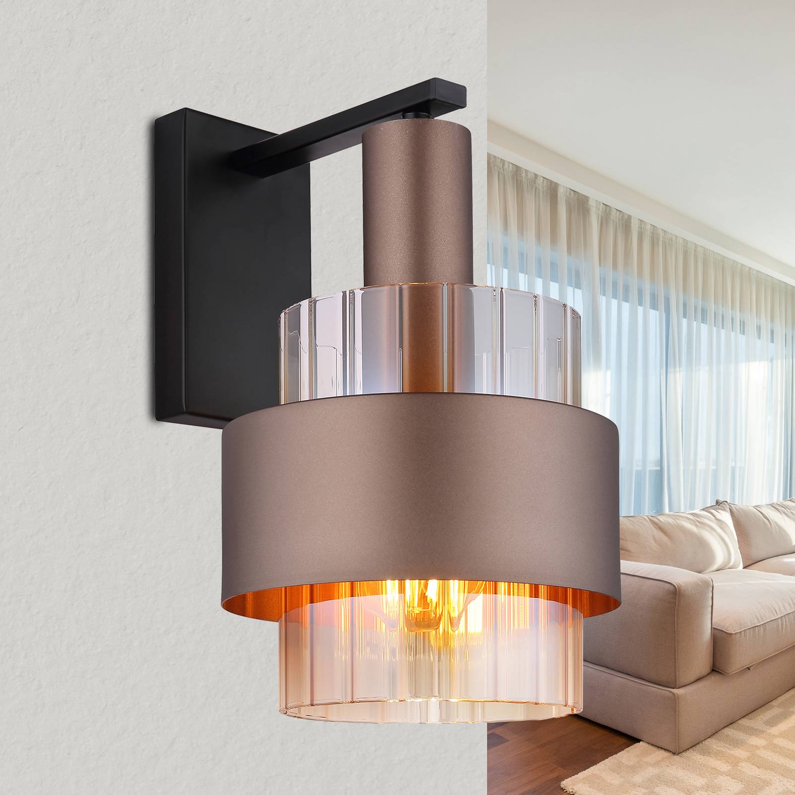 Globo Wandlamp Milley brons 15560WA