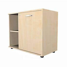 Schäfer Shop Select Sideboard, met draaideur, afsluitbaar, spaanplaat, B 800 x D 420 x H 663 mm, rechts verstelbaar, ahorndecor