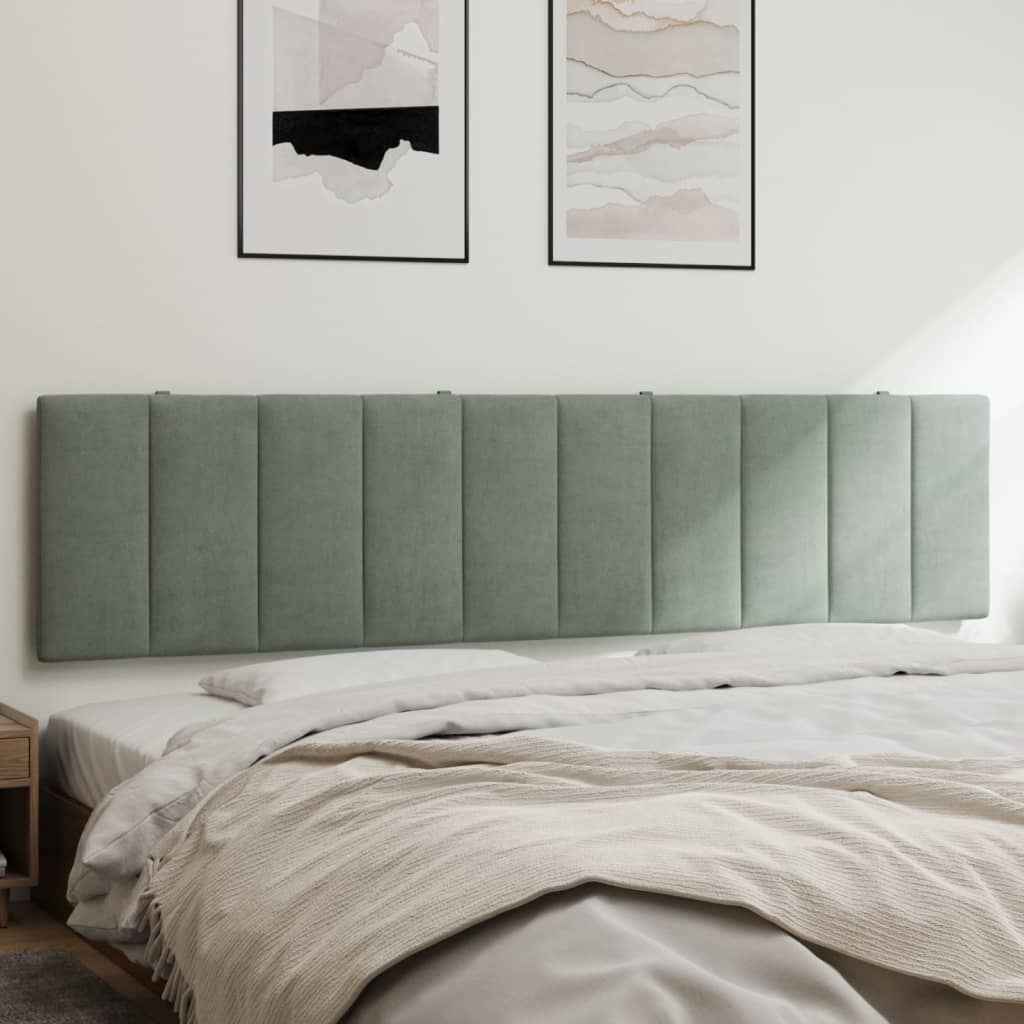 VidaXL Hoofdbordkussen 200 cm velvet lichtgrijs