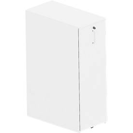 Hoog ladeblok Big Tower BEXXSTAR, links, 3 vakken, B 400 x D 800 x H 1155 mm, afsluitbaar, wit