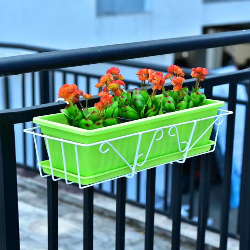 Shenchou Hangende plank, mandhaken, balkon, vetplant, mini-pothouder, relingplank zwart